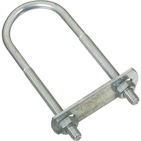 NATIONAL HARDWARE Round U-Bolt, 1/4", 1-3/8 in Wd, 4 in Ht, Zinc Plated Steel N222-117